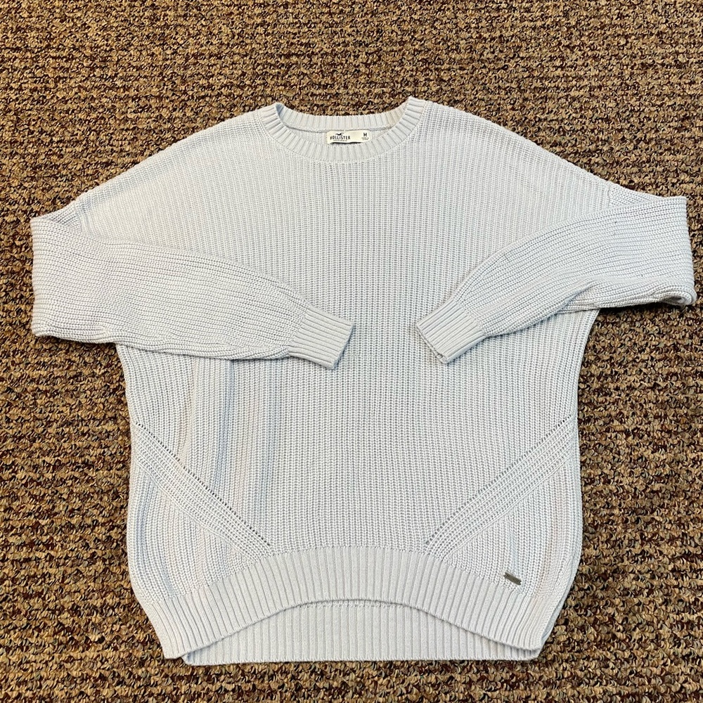 Hollister Baby Blue Knit Sweater, Size Medium